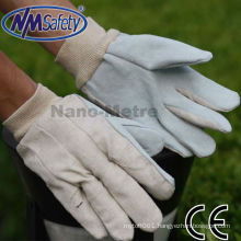 NMSAFETY hand gloves making machine with cow split leather on palm